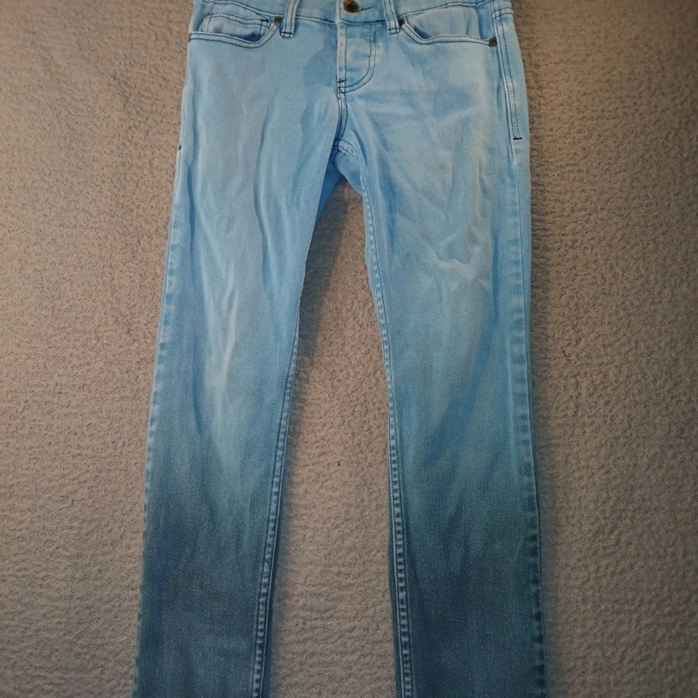 XXX Rude Womens Jeans Light Blue 28×32 Skinny Button Fly